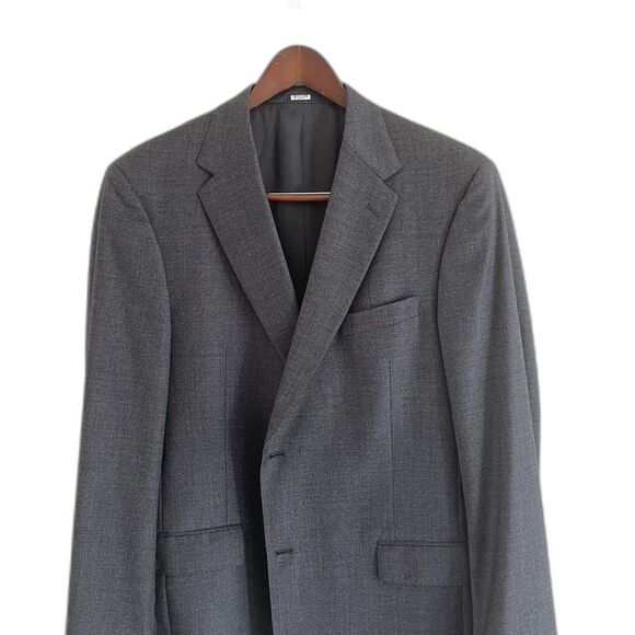Loro Piana Daniel Cremieux Suit Jacket Mens Size 44 L Dark Gray Wool Made in USA - Picture 6 of 13